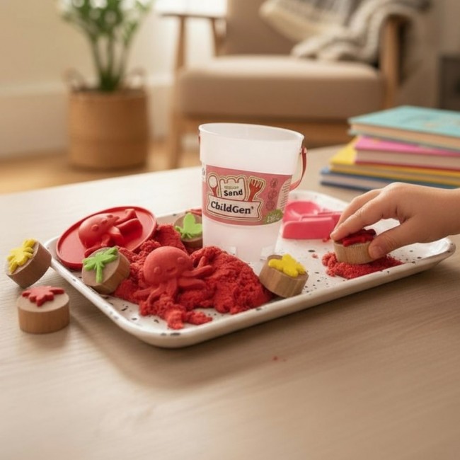 Piasek kinetyczny, 100% naturalny ChildGen - Czerwony 500g