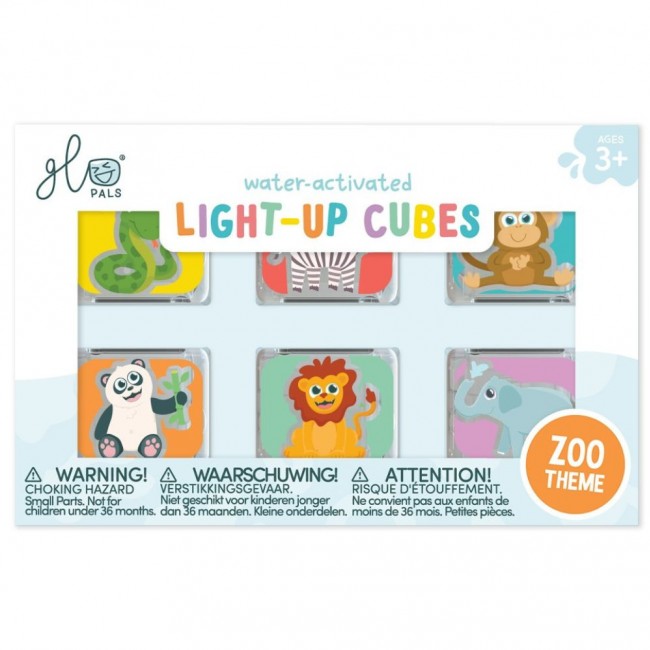 Kostki sensoryczne świecące w wodzie Glo Pals - Zwierzęta 6 szt.