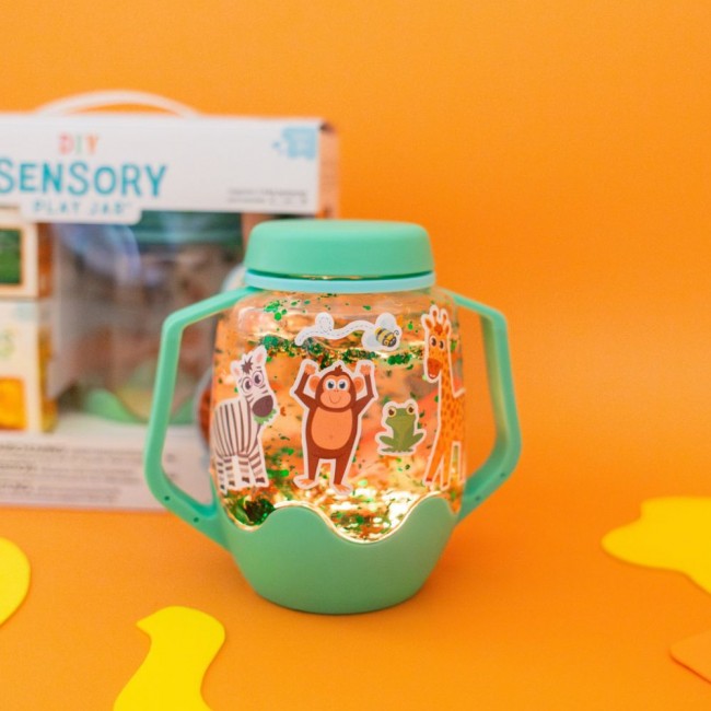 Słoik sensoryczny do napełnienia wodą Glo Pals z akcesoriami - Zoo