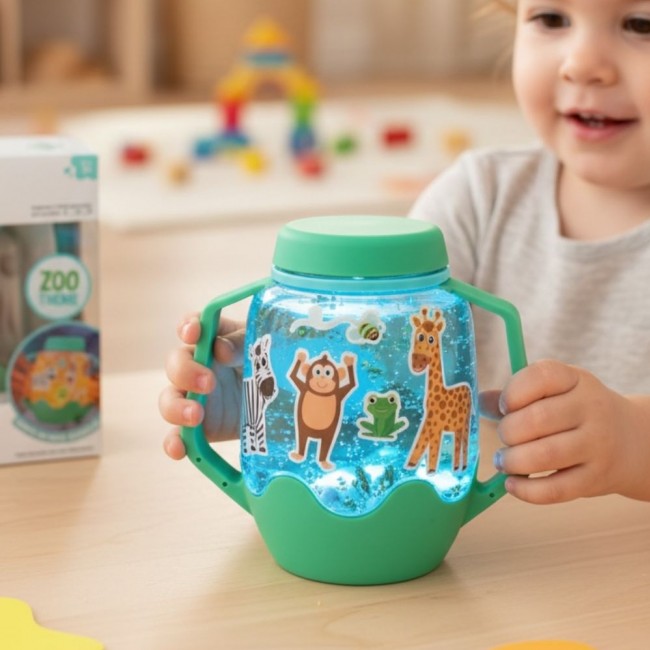 Słoik sensoryczny do napełnienia wodą Glo Pals z akcesoriami - Zoo