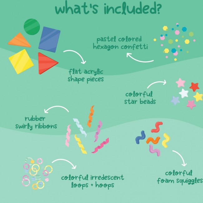 Zestaw sensorycznych akcesoriów do słoików Glo Pals - Kształty