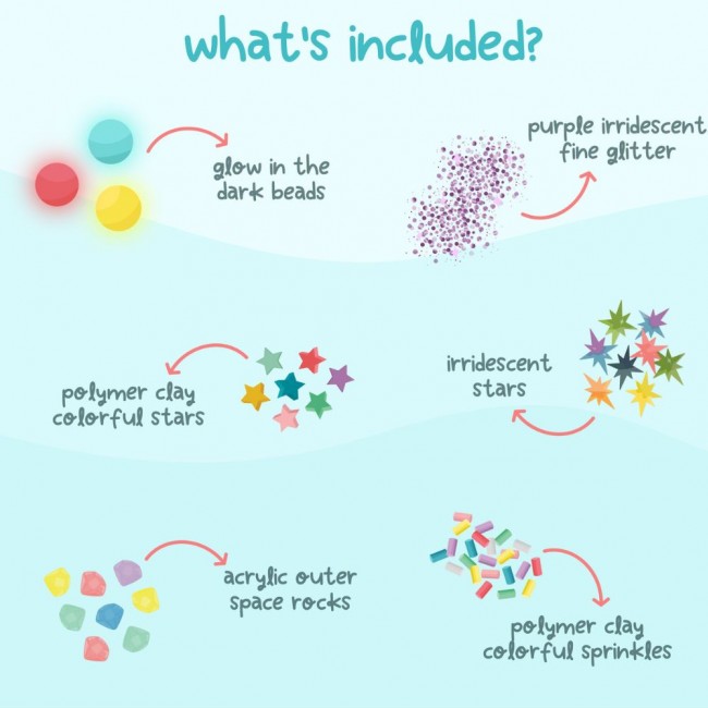 Zestaw sensorycznych akcesoriów do słoików Glo Pals - Kosmos