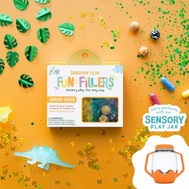 Zestaw sensorycznych akcesoriów do słoików Glo Pals - Safari