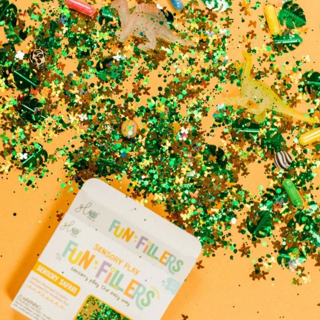 Zestaw sensorycznych akcesoriów do słoików Glo Pals - Safari