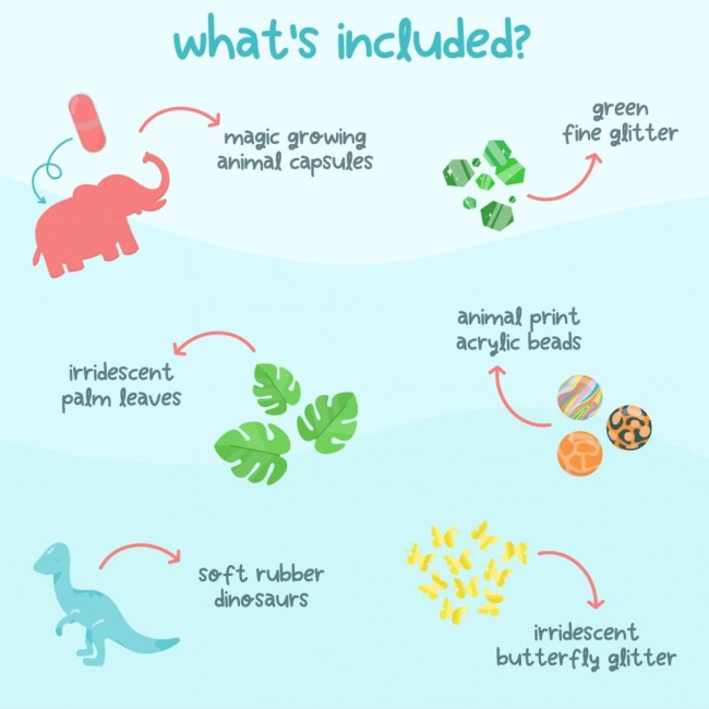 Zestaw sensorycznych akcesoriów do słoików Glo Pals - Safari