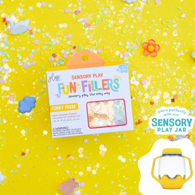 Zestaw sensorycznych akcesoriów do słoików Glo Pals - Farma