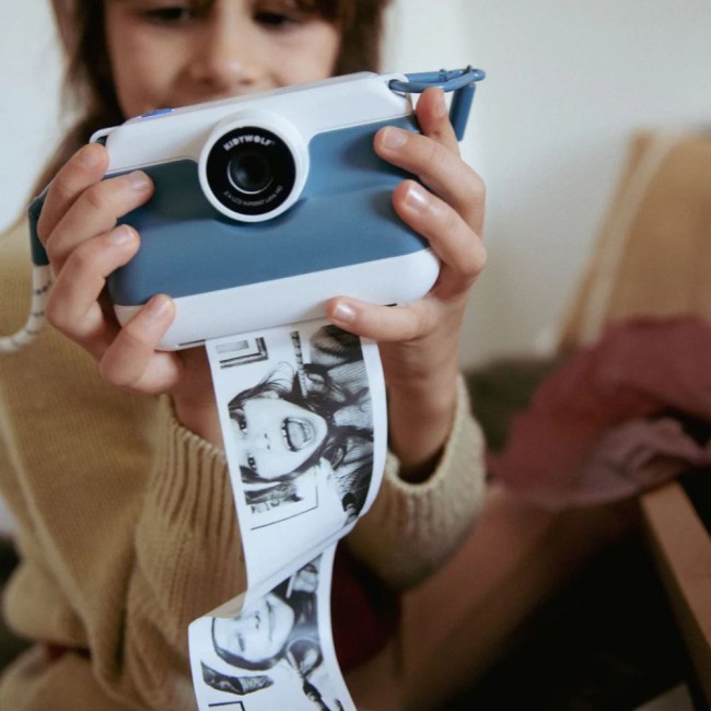 Aparat cyfrowy z drukarką Kidywolf - Blue