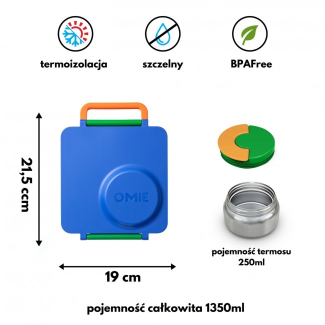 Lunchbox z termosem OmieBox OMIE - Monster Blue
