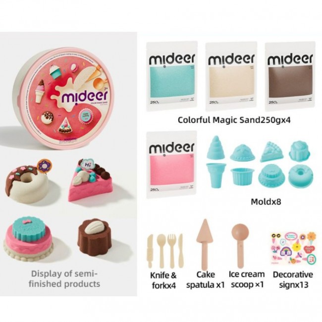 Piasek kinetyczny z wosku pszczelego mideer - zestaw słodkości