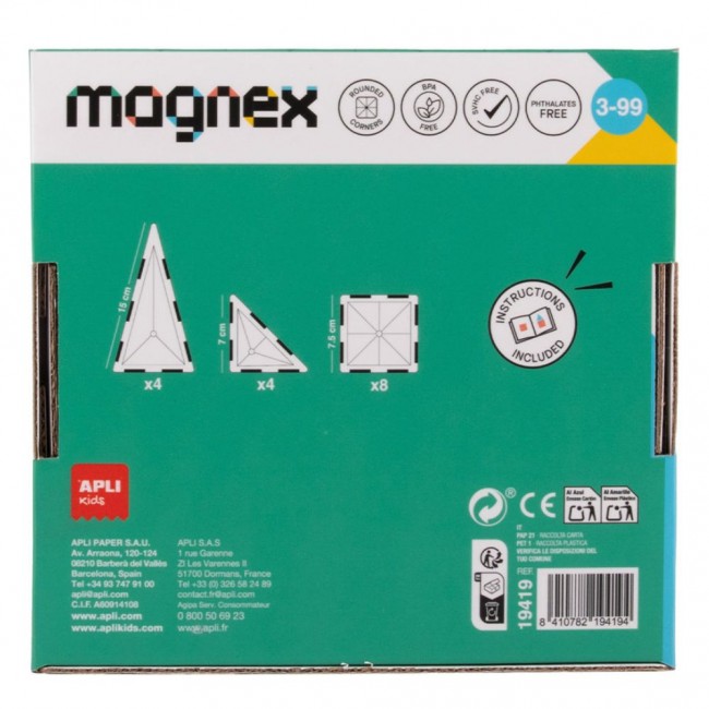 Klocki magnetyczne Magnex Apli Kids 16 el.