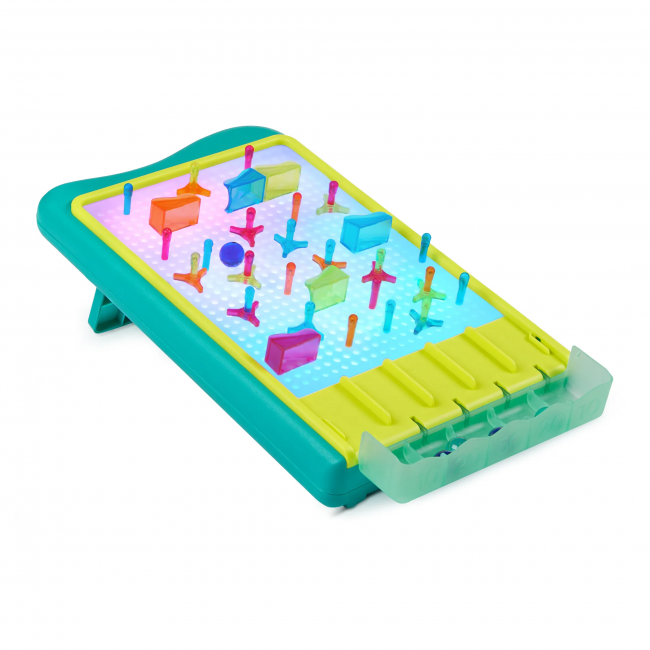 Podświetlany tor kulkowy i świetlna tablica artystyczna 2w1 B. Toys - Light-Up Marble Drop 180 el.