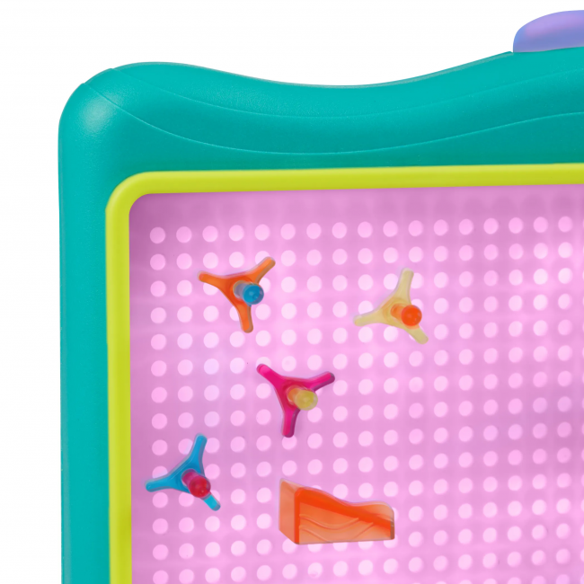 Podświetlany tor kulkowy i świetlna tablica artystyczna 2w1 B. Toys - Light-Up Marble Drop 180 el.