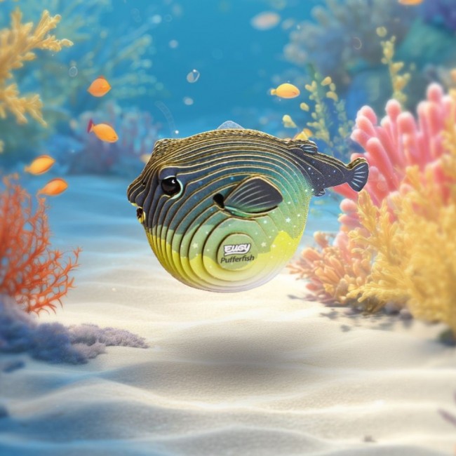 Eko Układanka 3D Eugy - Rozdymka - kołysząca się ryba