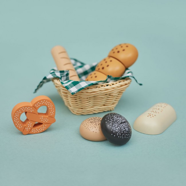 Koszyk z pieczywem z drewna Janod - Shiny Grandma 3+