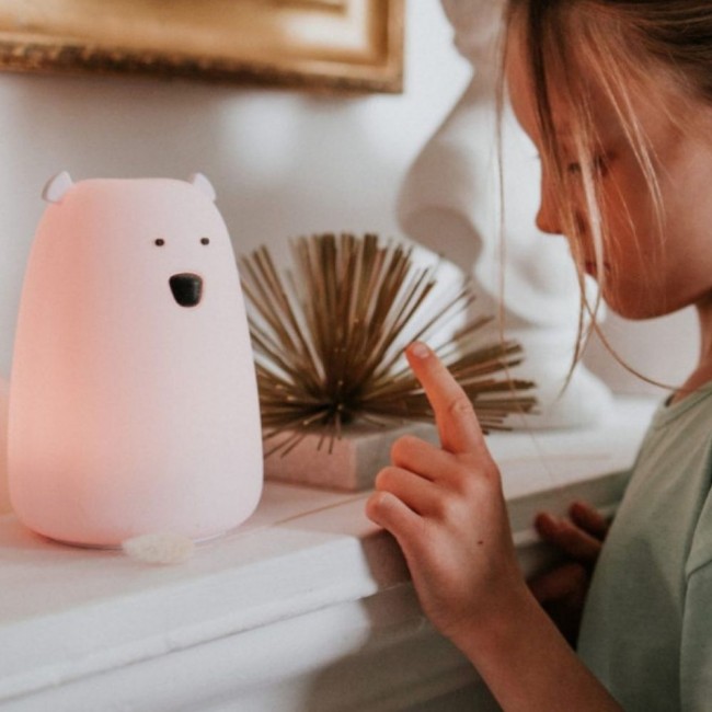 Lampka miś duży Rabbit & Friends - różowy z pilotem