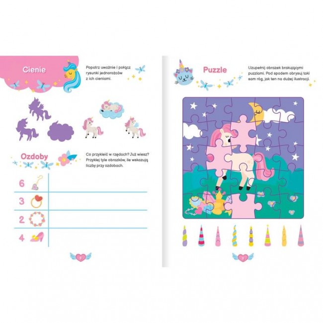 Aktywizujące zadania z naklejkami. Jednorożce Wydawnictwo Aksjomat