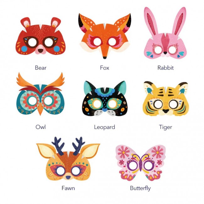 Maski papierowe mideer – Przyjęcie w lesie