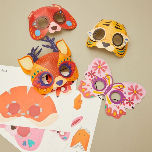 Maski papierowe mideer – Przyjęcie w lesie