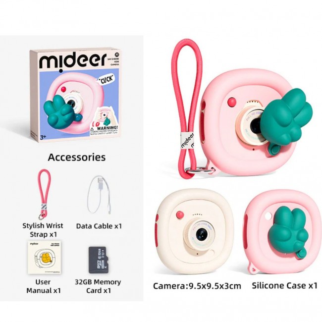 Aparat dziecięcy mideer Say Cheese! – różowy