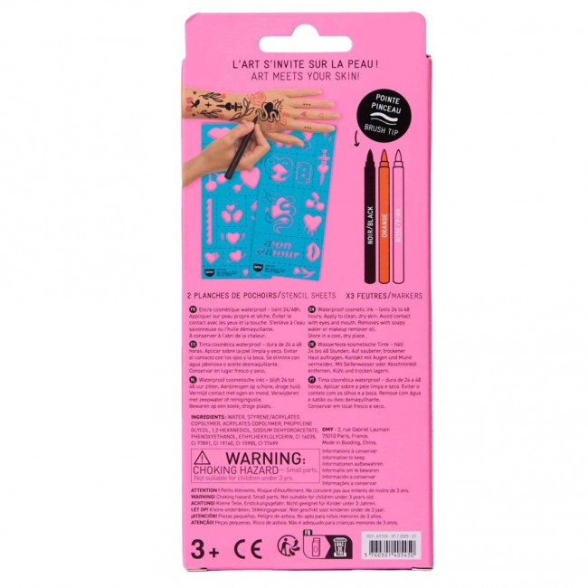 Zestaw 3 markerów do tworzenia tatuaży OMY - I love you