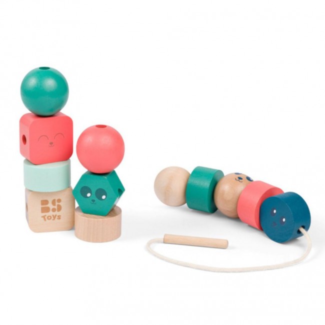 Drewniana nawlekanka BS Toys - Klocki Buźki