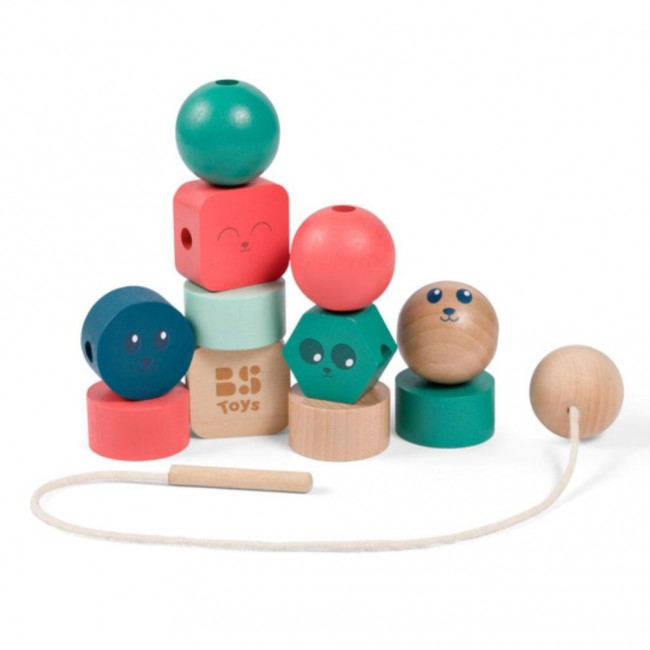 Drewniana nawlekanka BS Toys - Klocki Buźki