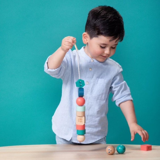 Drewniana nawlekanka BS Toys - Klocki Buźki