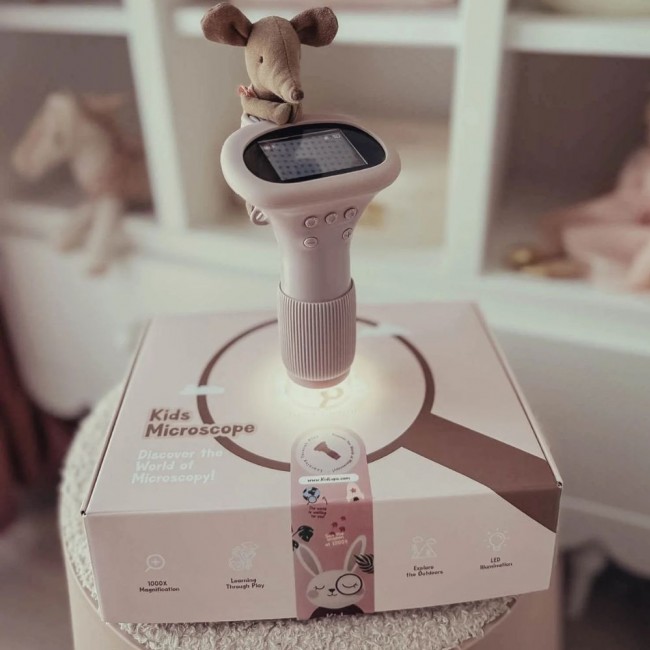 Kieszonkowy mikroskop dziecięcy z ekranem LCD KidLupe Kidinex - pastelowy róż