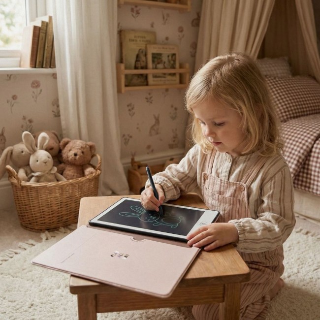 Tablet graficzny z kartami pracy do rysowania KidBook Kidinex - Rabbit