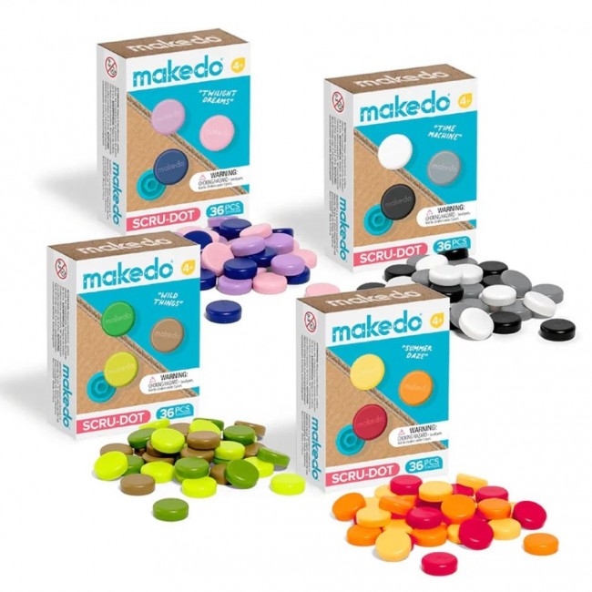 Ozdobne nakładki na śrubki Scru-Dot Makedo - Wild Things 36 el.