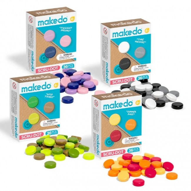 Ozdobne nakładki na śrubki Scru-Dot Makedo - Time Machine 36 el.