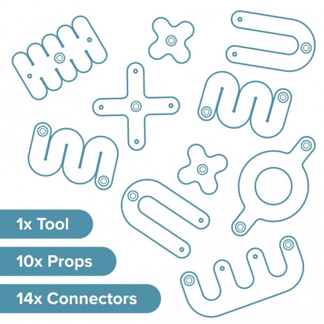 Zestaw kreatywnych kształtów Makedo Deco-Props - Sparkies 25 el.