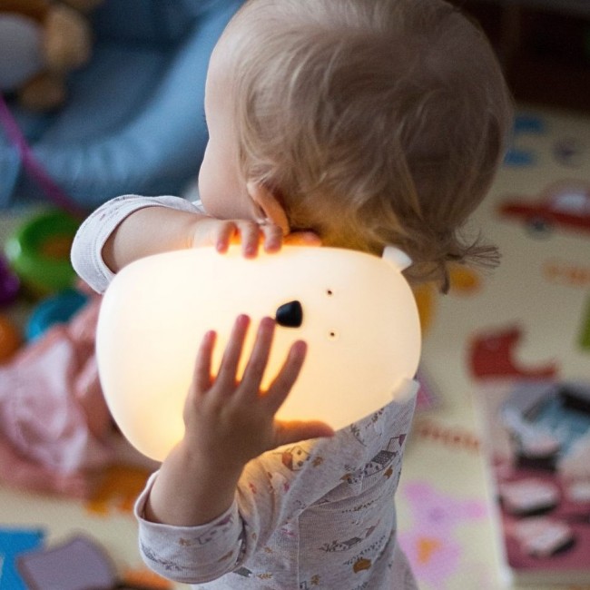 Lampka miś duży Rabbit & Friends - świecący w ciemności z pilotem