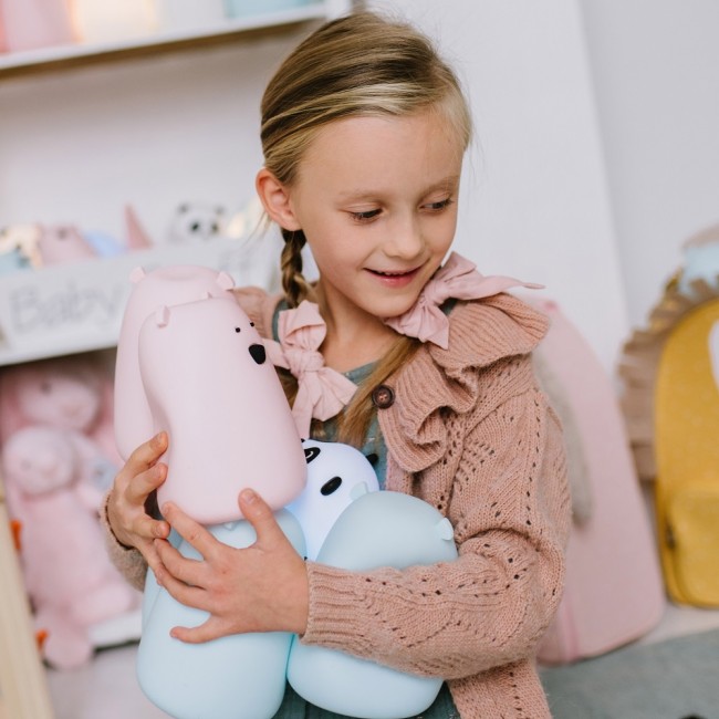 Lampka miś duży Rabbit & Friends - świecący w ciemności z pilotem