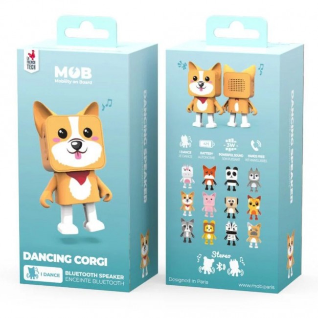 Przenośny tańczący głośnik MOB - Piesek Corgi