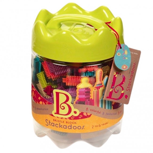 Klocki jeżyki w słoju Stackadoos in Jar B. Toys - 68 elementów