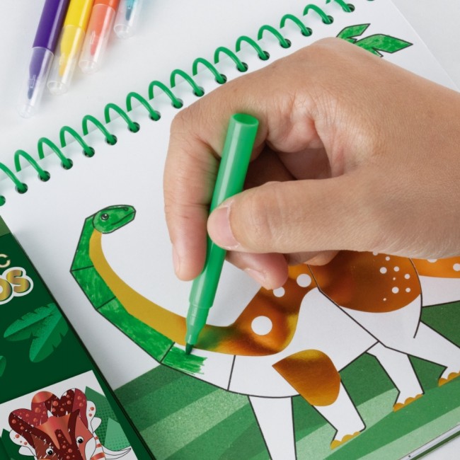 Kolorowanka z markerami Apli Kids - Dinozaury
