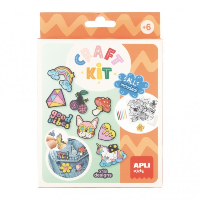 Zestaw kreatywny DIY Craft Kit Apli Kids - Przypinki 18 szt.