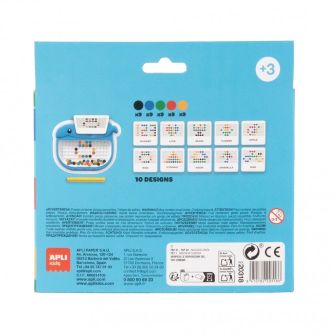 Mała tablica magnetyczna z kropkami Apli Kids - Wieloryb