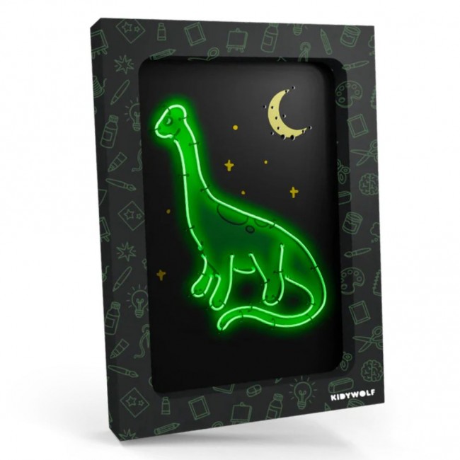 Zestaw do tworzenia świecącej dekoracji ściennej Kidywolf - Kidyneon Dino 3 szt.