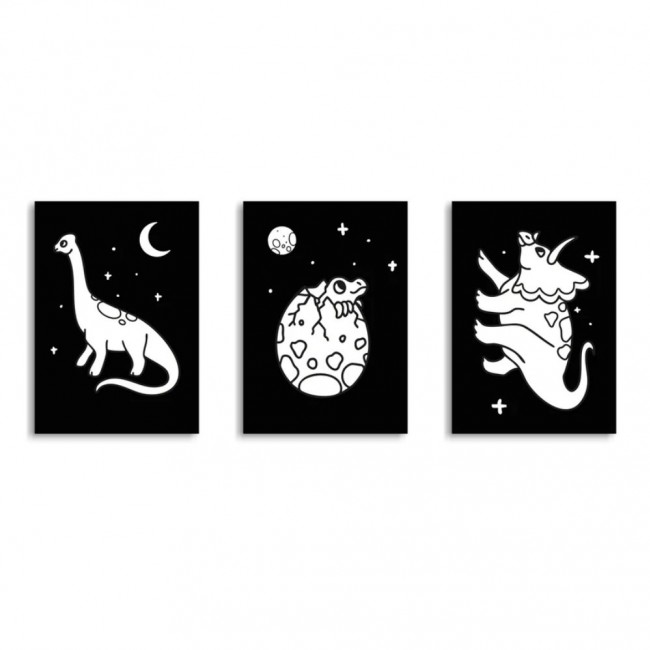 Zestaw do tworzenia świecącej dekoracji ściennej Kidywolf - Kidyneon Dino 3 szt.