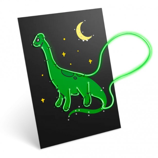 Zestaw do tworzenia świecącej dekoracji ściennej Kidywolf - Kidyneon Dino 3 szt.