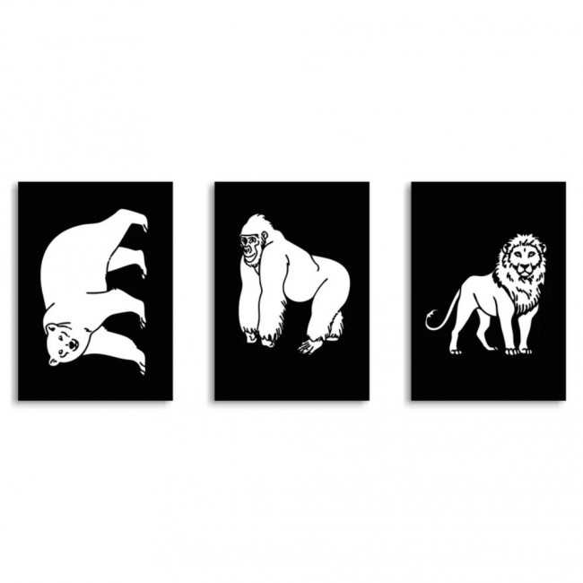 Zestaw do tworzenia świecącej dekoracji ściennej Kidywolf - Kidyneon Zwierzęta 3 szt.