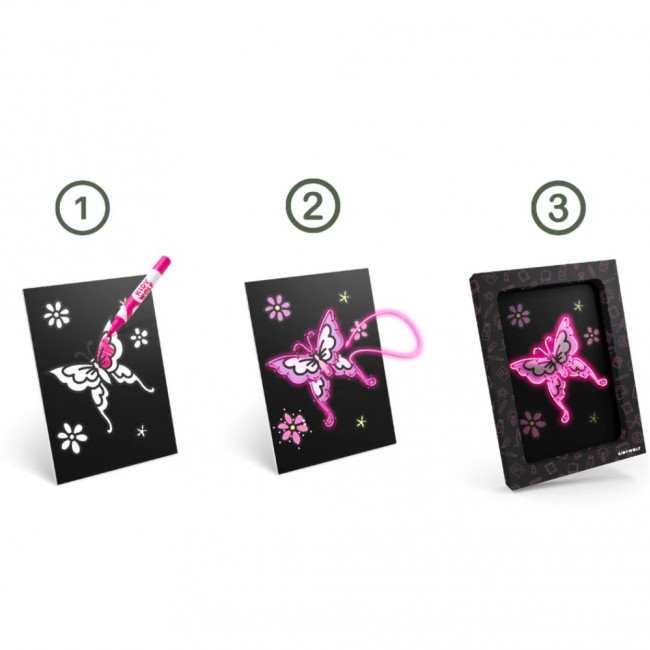 Zestaw do tworzenia świecącej dekoracji ściennej Kidywolf - Kidyneon Bajki 3 szt.