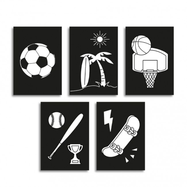 Wkłady do tworzenia świecącej dekoracji ściennej Kidywolf - Kidyneon Sport 5 szt.