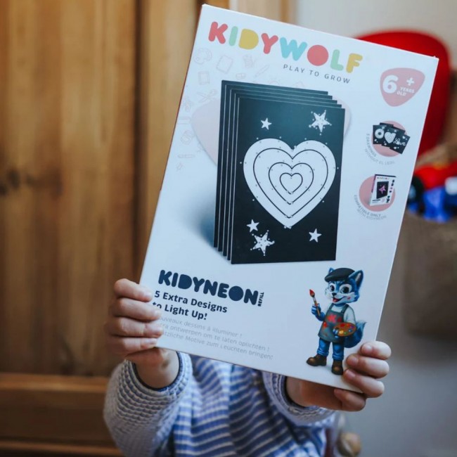 Wkłady do tworzenia świecącej dekoracji ściennej Kidywolf - Kidyneon Happy 5 szt.