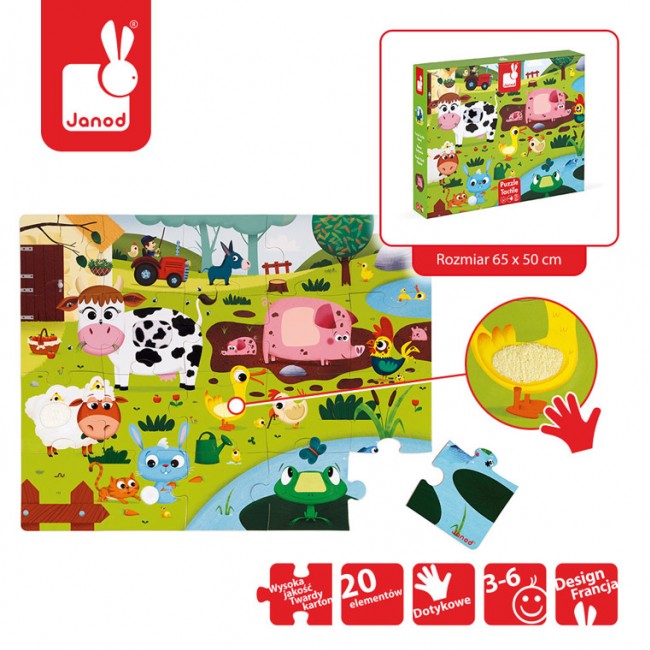 Puzzle sensoryczne Janod - Farma