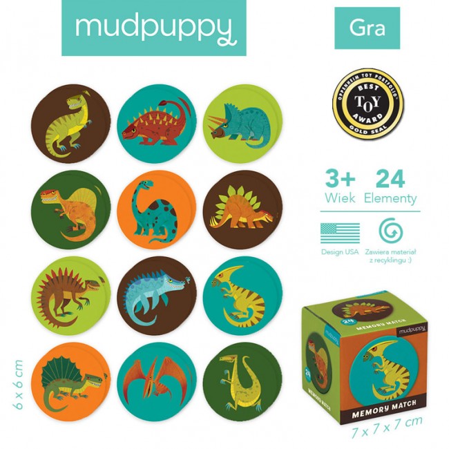 Gra Mini Memory Mudpuppy - Dinozaury