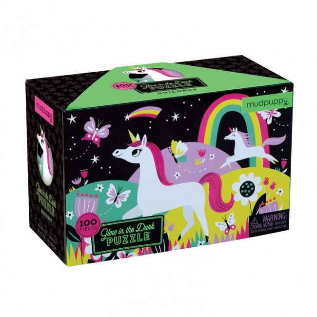 Puzzle świecące w ciemności Mudpuppy - Jednorożce