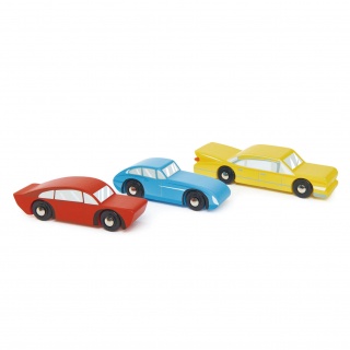Drewniane samochody retro Tender Leaf Toys - 3 sztuki